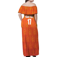 Custom Netherlands Football Family Matching Off Shoulder Maxi Dress and Hawaiian Shirt Oranje Go Champions