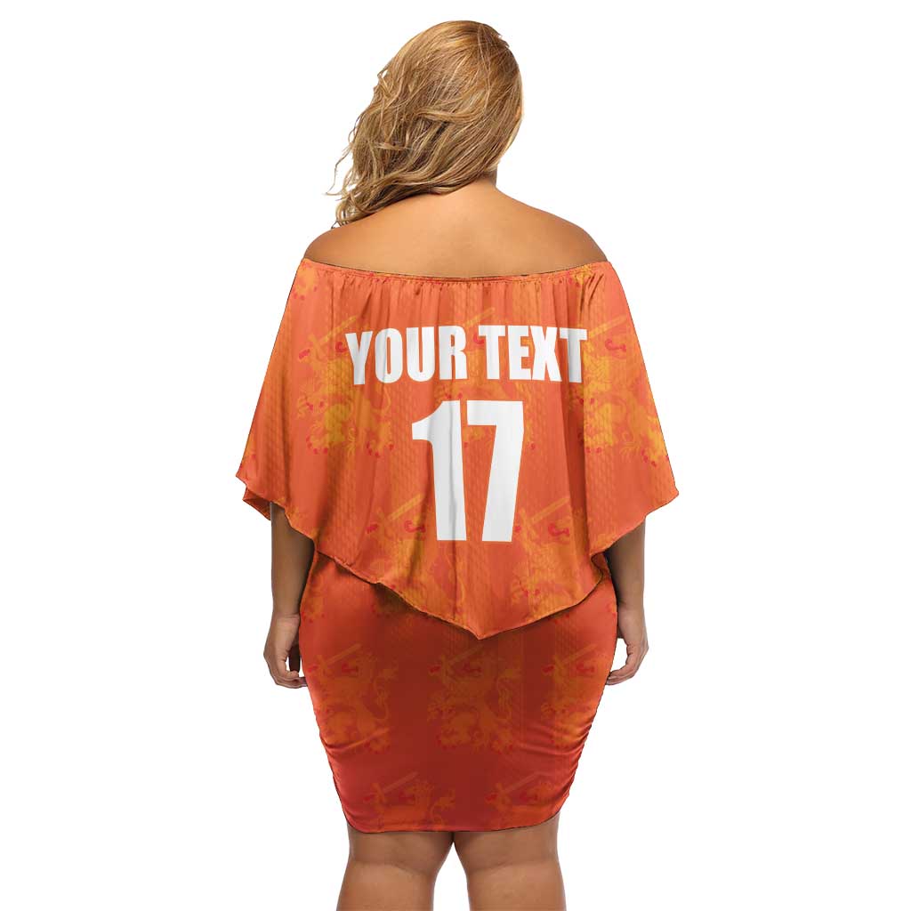 Custom Netherlands Football Family Matching Off Shoulder Short Dress and Hawaiian Shirt Oranje Go Champions