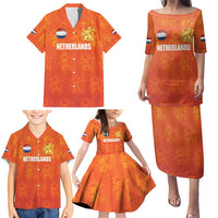 Custom Netherlands Football Family Matching Puletasi and Hawaiian Shirt Oranje Go Champions