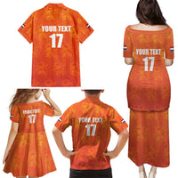 Custom Netherlands Football Family Matching Puletasi and Hawaiian Shirt Oranje Go Champions
