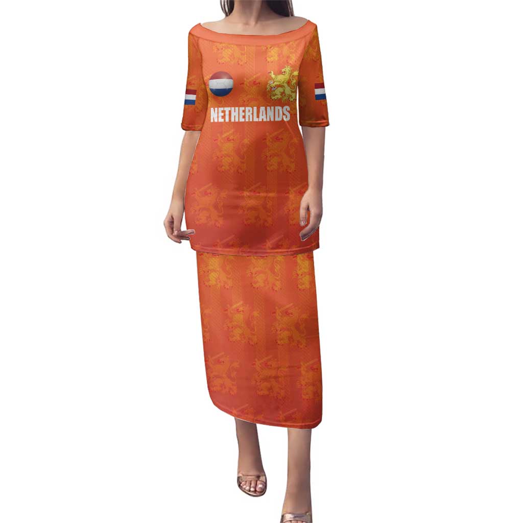 Custom Netherlands Football Family Matching Puletasi and Hawaiian Shirt Oranje Go Champions