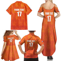 Custom Netherlands Football Family Matching Summer Maxi Dress and Hawaiian Shirt Oranje Go Champions