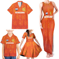 Custom Netherlands Football Family Matching Tank Maxi Dress and Hawaiian Shirt Oranje Go Champions
