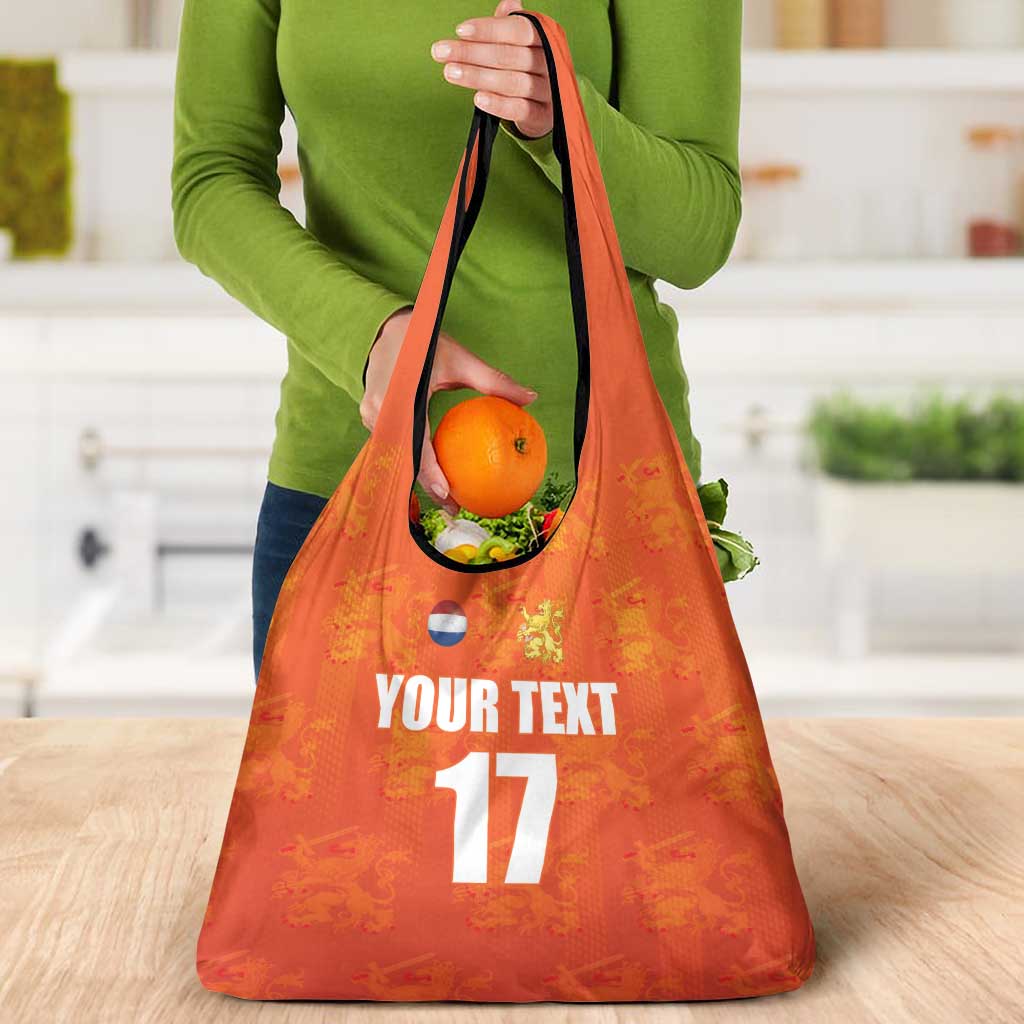Custom Netherlands Football Grocery Bag Oranje Go Champions