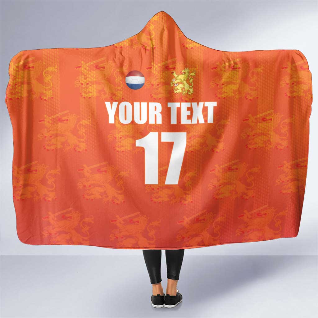Custom Netherlands Football Hooded Blanket Oranje Go Champions