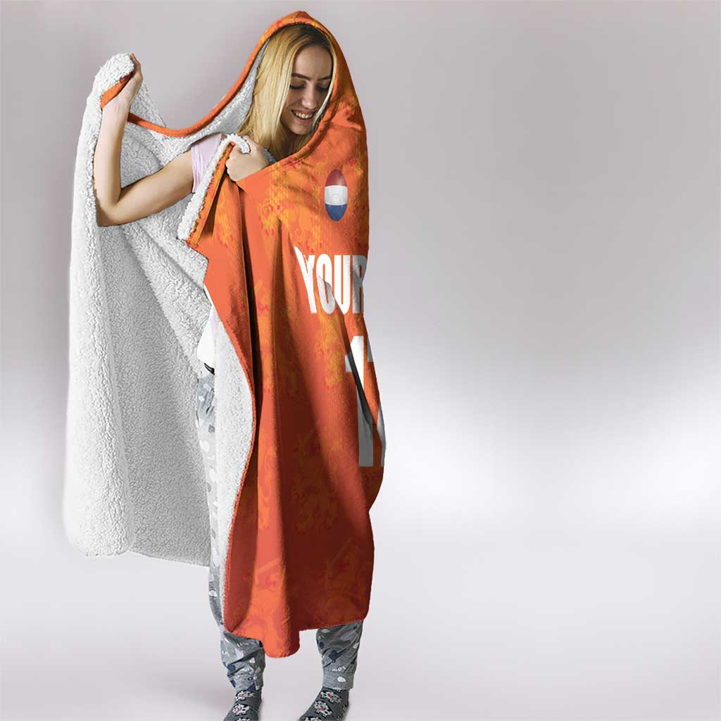 Custom Netherlands Football Hooded Blanket Oranje Go Champions
