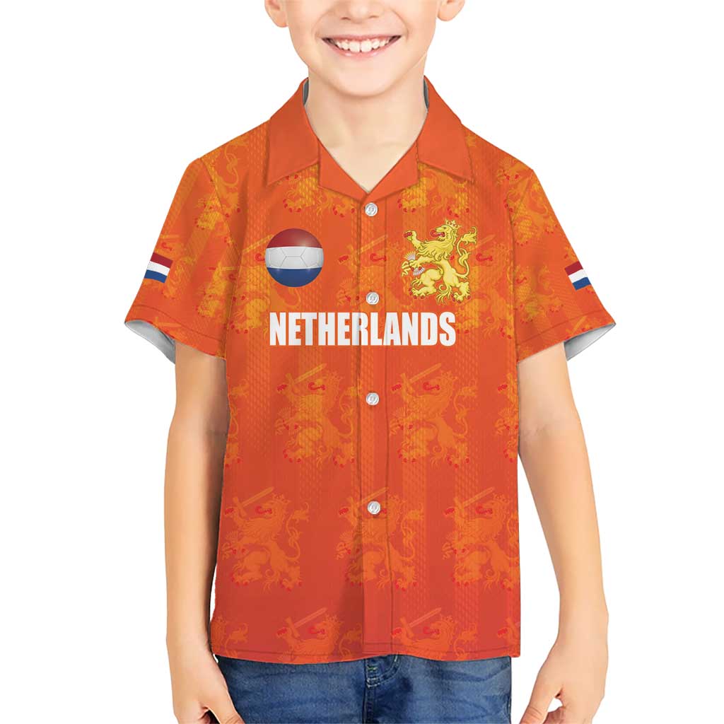 Custom Netherlands Football Kid Hawaiian Shirt Oranje Go Champions