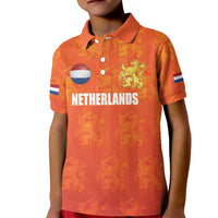 Custom Netherlands Football Kid Polo Shirt Oranje Go Champions