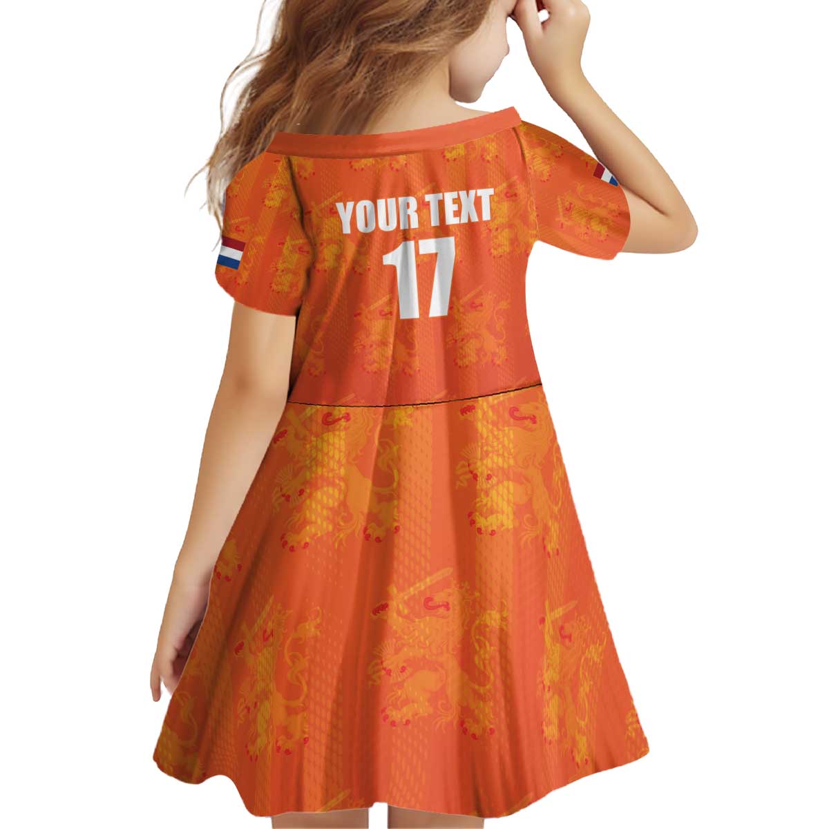 Custom Netherlands Football Kid Short Sleeve Dress Oranje Go Champions