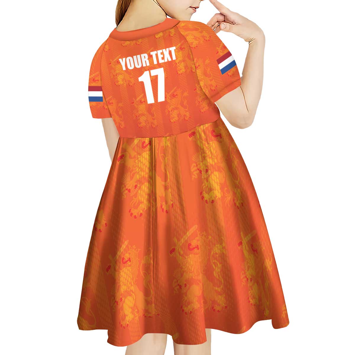 Custom Netherlands Football Kid Short Sleeve Dress Oranje Go Champions