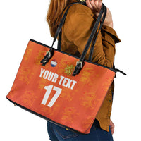Custom Netherlands Football Leather Tote Bag Oranje Go Champions