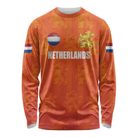 Custom Netherlands Football Long Sleeve Shirt Oranje Go Champions