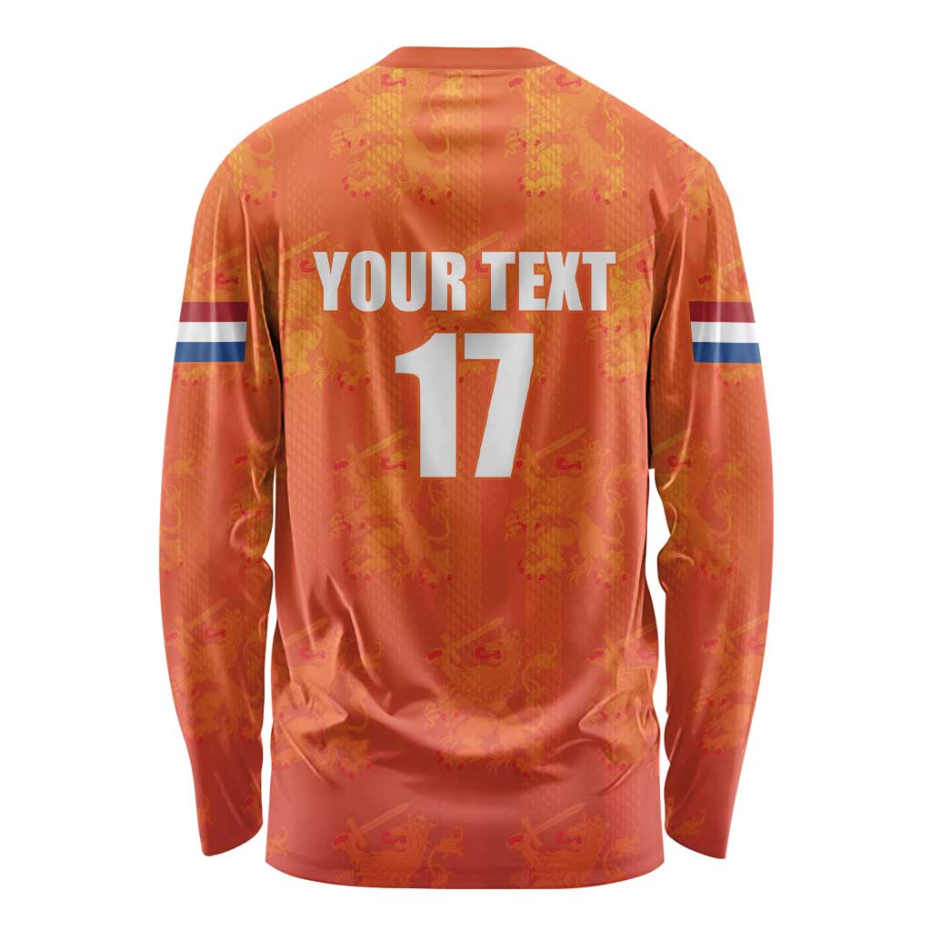 Custom Netherlands Football Long Sleeve Shirt Oranje Go Champions