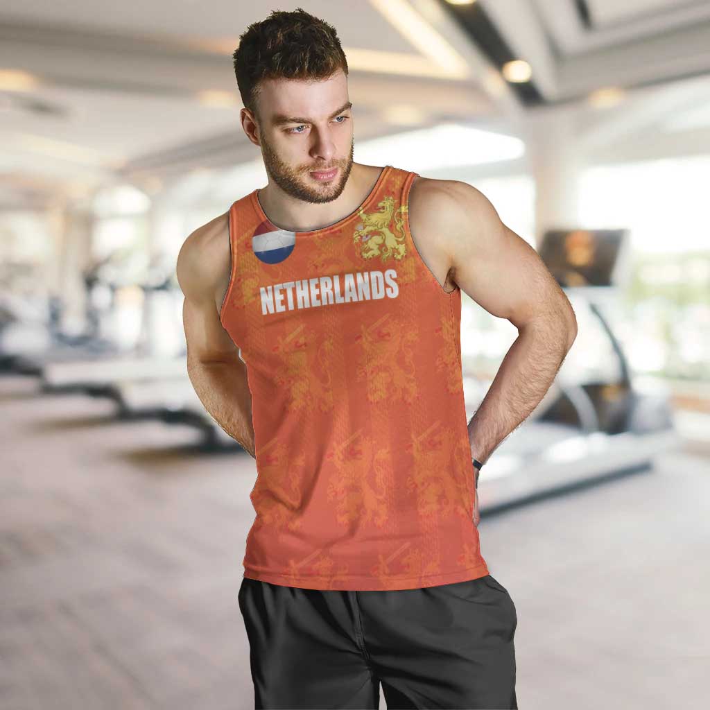 Custom Netherlands Football Men Tank Top Oranje Go Champions