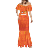 Custom Netherlands Football Mermaid Dress Oranje Go Champions