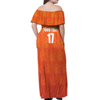 Custom Netherlands Football Off Shoulder Maxi Dress Oranje Go Champions