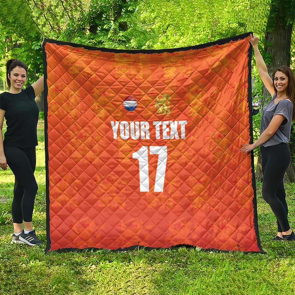 Custom Netherlands Football Quilt Oranje Go Champions