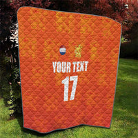 Custom Netherlands Football Quilt Oranje Go Champions