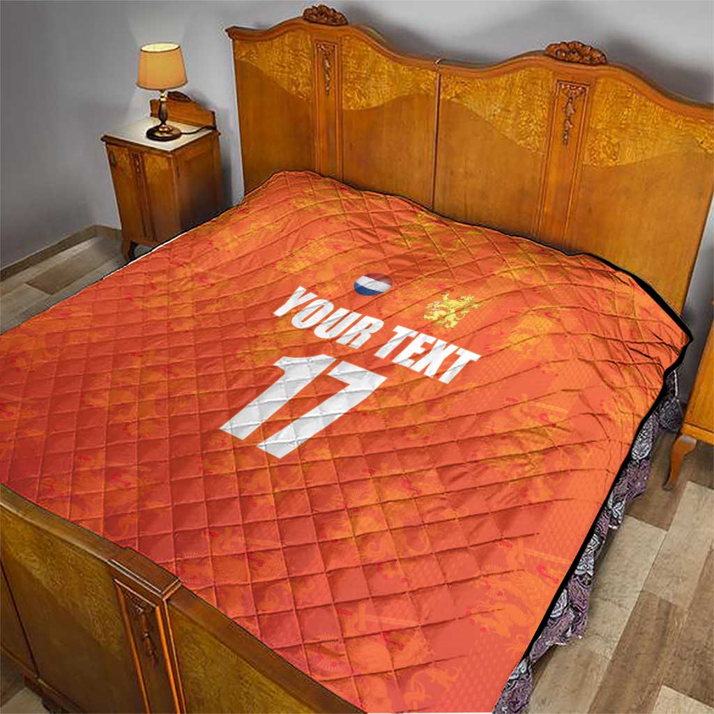 Custom Netherlands Football Quilt Oranje Go Champions