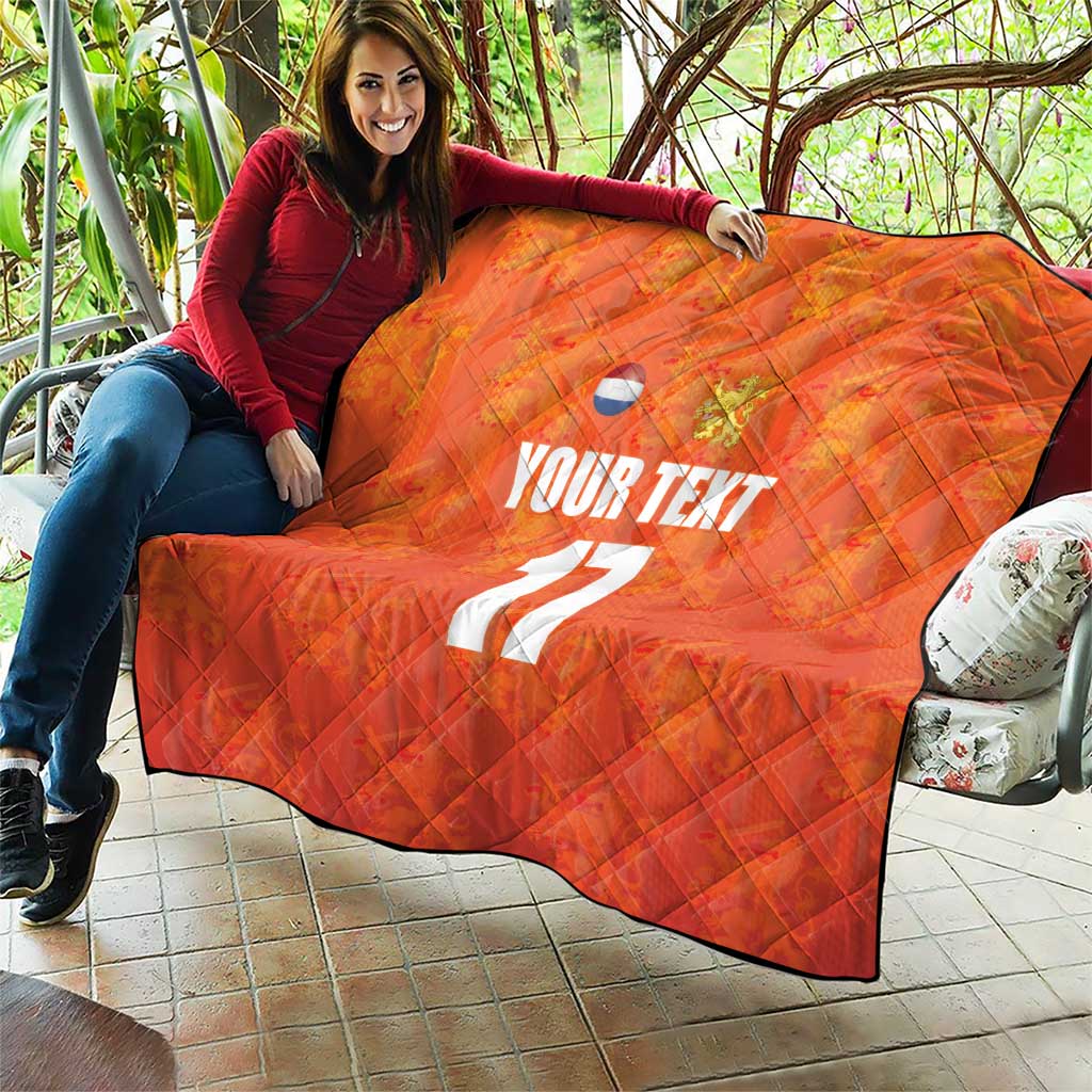 Custom Netherlands Football Quilt Oranje Go Champions