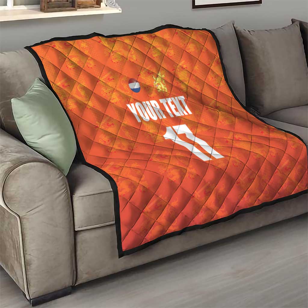 Custom Netherlands Football Quilt Oranje Go Champions