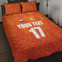 Custom Netherlands Football Quilt Bed Set Oranje Go Champions