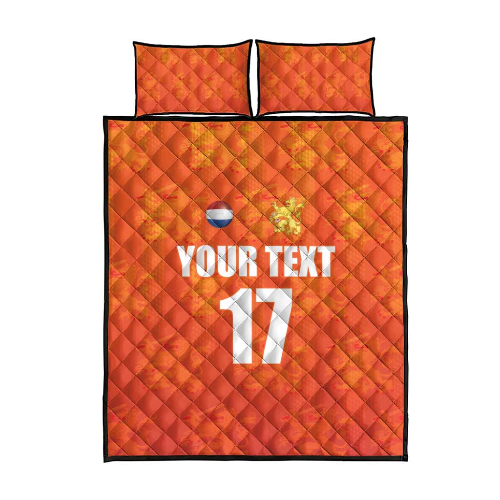 Custom Netherlands Football Quilt Bed Set Oranje Go Champions