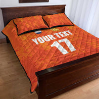 Custom Netherlands Football Quilt Bed Set Oranje Go Champions