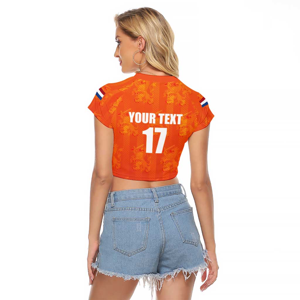 Custom Netherlands Football Raglan Cropped T Shirt Oranje Go Champions