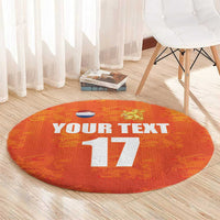 Custom Netherlands Football Round Carpet Oranje Go Champions