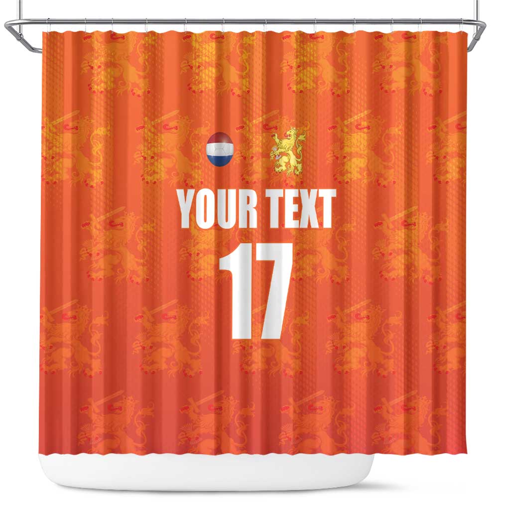 Custom Netherlands Football Shower Curtain Oranje Go Champions
