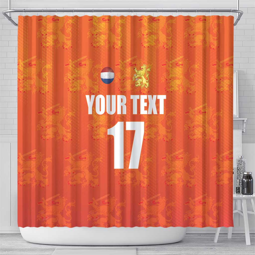 Custom Netherlands Football Shower Curtain Oranje Go Champions