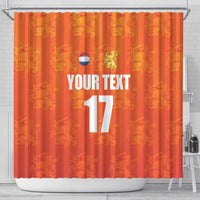 Custom Netherlands Football Shower Curtain Oranje Go Champions