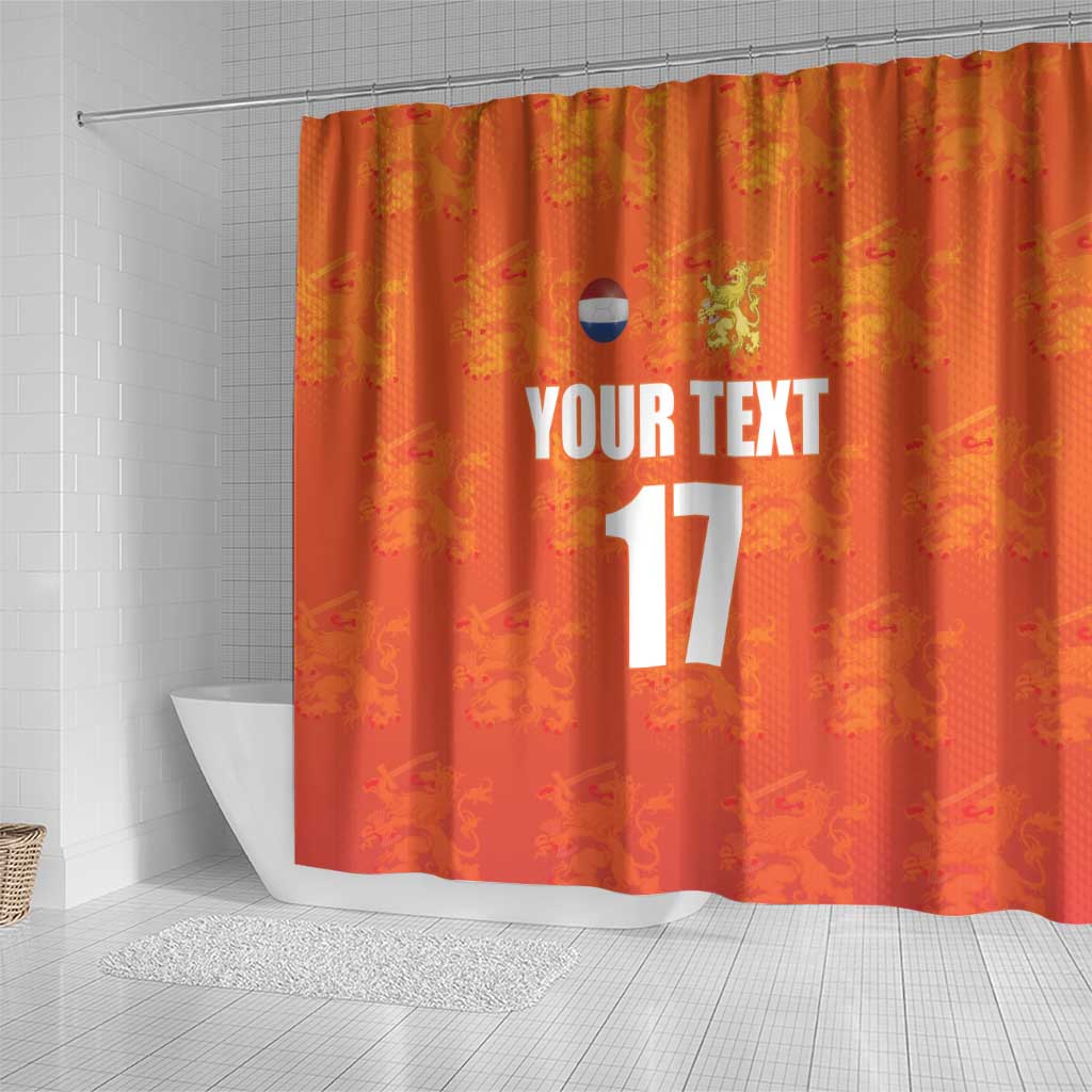 Custom Netherlands Football Shower Curtain Oranje Go Champions