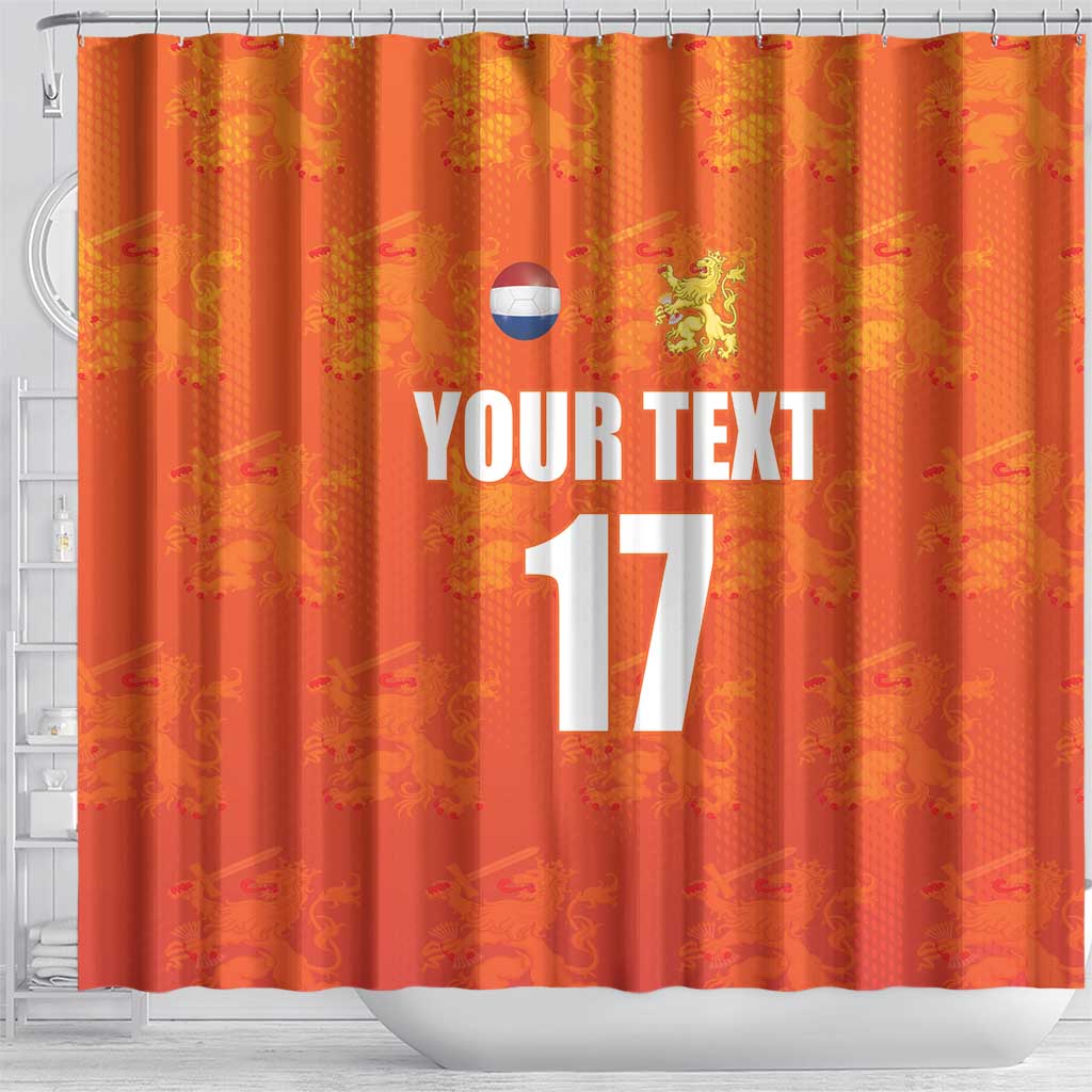 Custom Netherlands Football Shower Curtain Oranje Go Champions