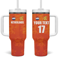 Custom Netherlands Football Tumbler With Handle Oranje Go Champions