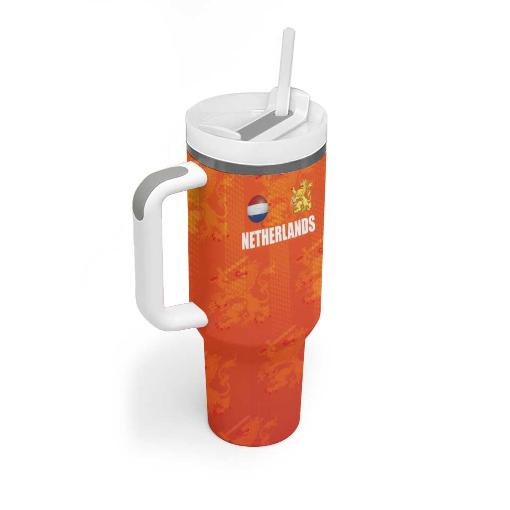 Custom Netherlands Football Tumbler With Handle Oranje Go Champions