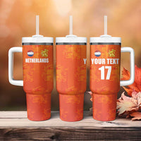 Custom Netherlands Football Tumbler With Handle Oranje Go Champions