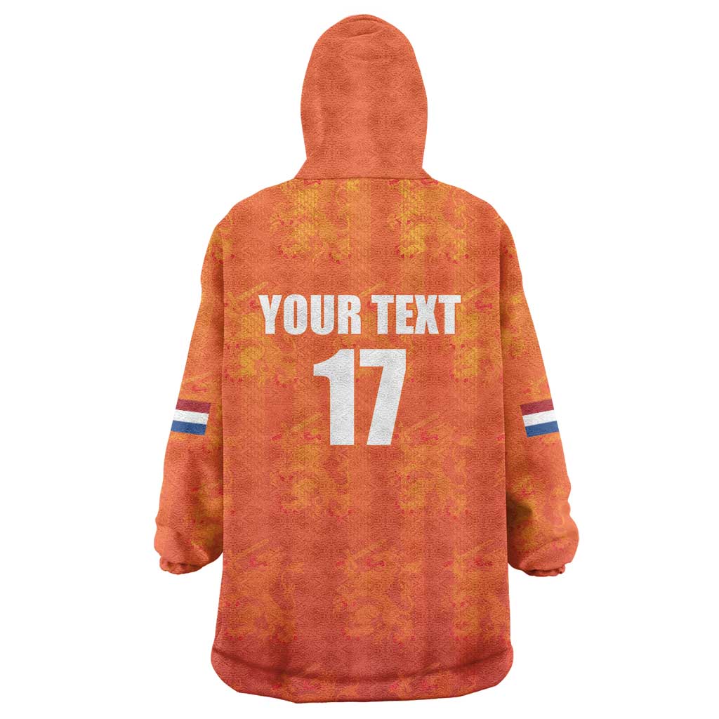 Custom Netherlands Football Wearable Blanket Hoodie Oranje Go Champions