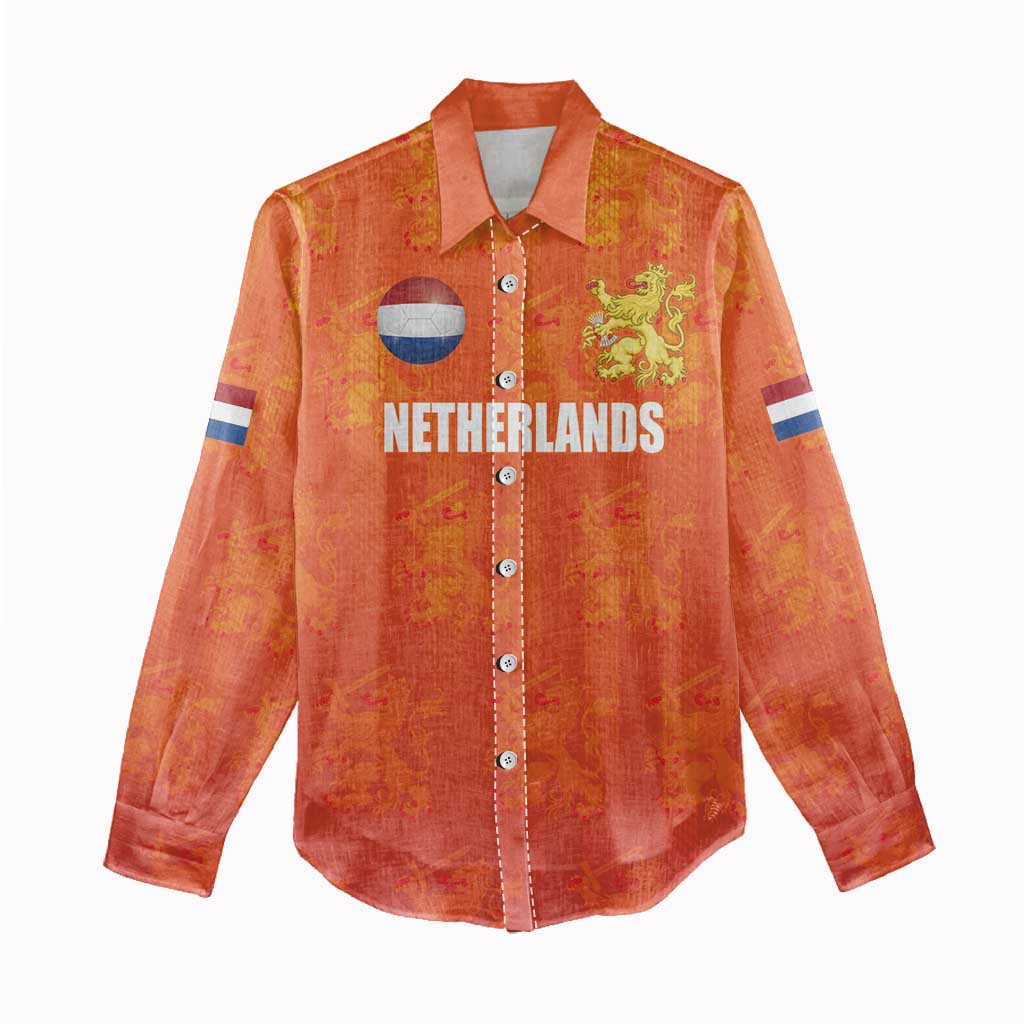 Custom Netherlands Football Women Casual Shirt Oranje Go Champions