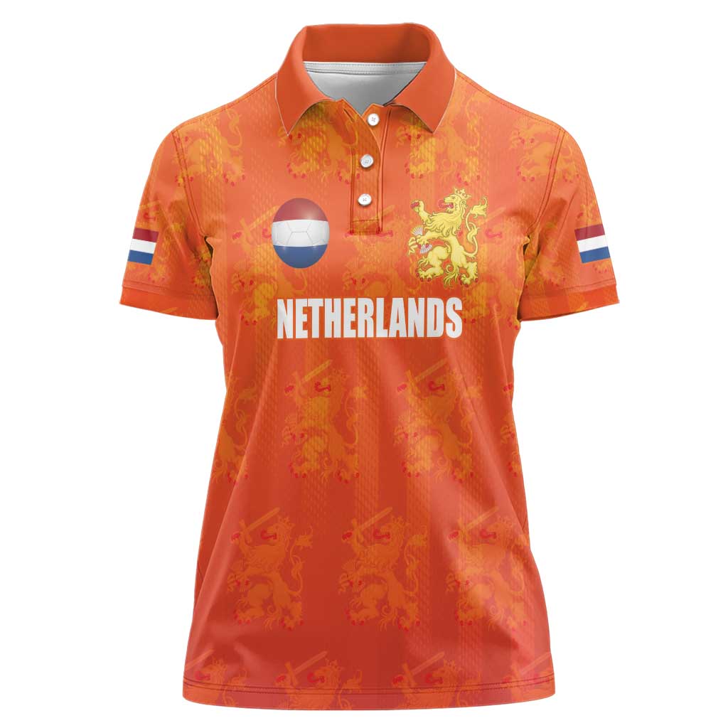 Custom Netherlands Football Women Polo Shirt Oranje Go Champions