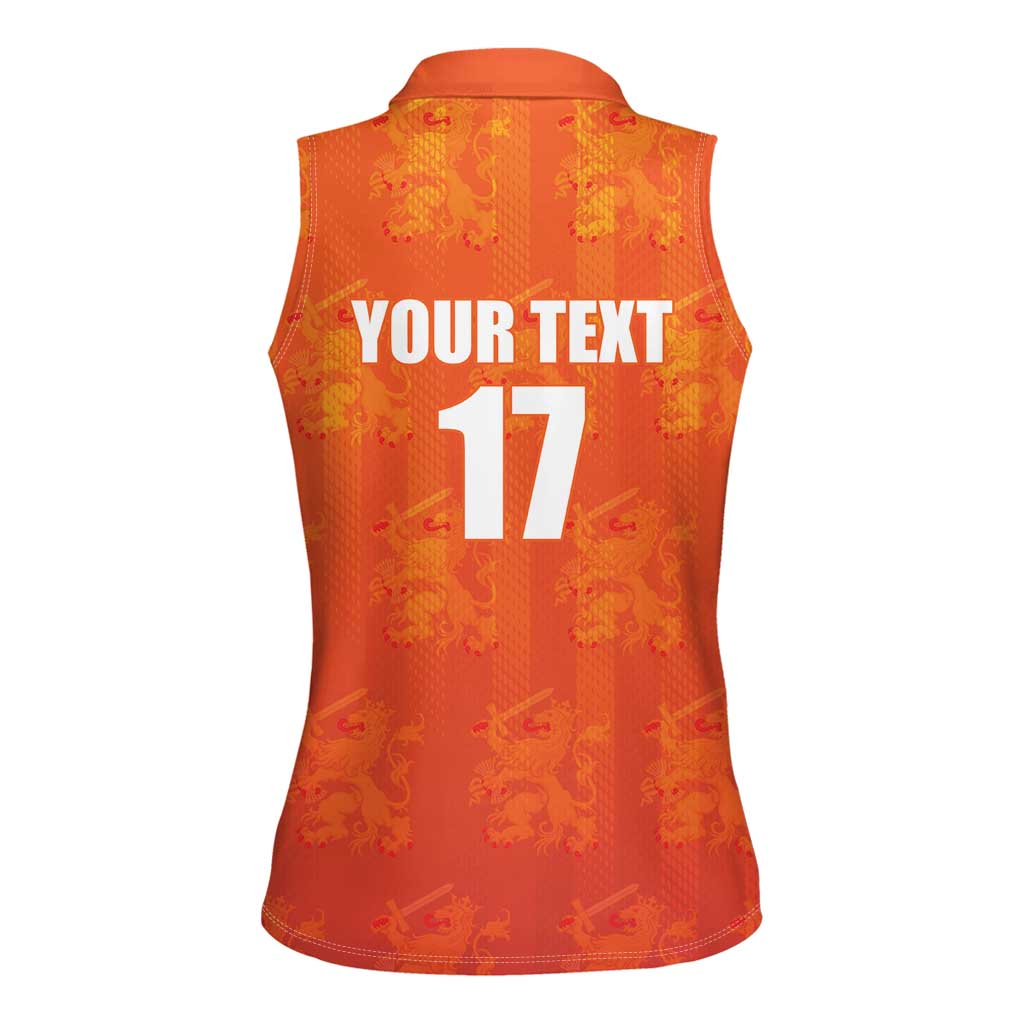 Custom Netherlands Football Women Sleeveless Polo Shirt Oranje Go Champions