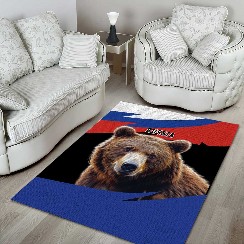 Russia Brown Bear and Chamomile Flower Area Rug LT17 - Wonder Print Shop