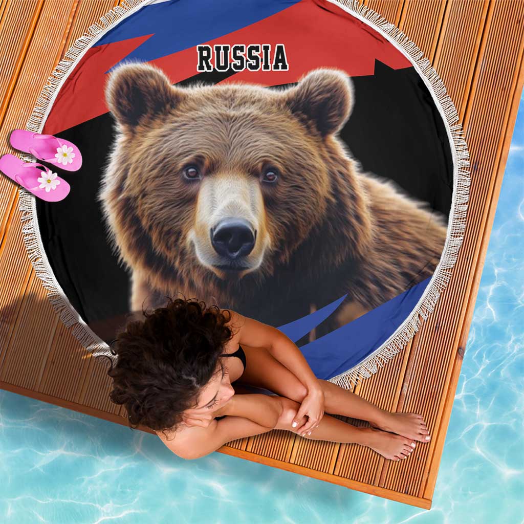 Russia Brown Bear and Chamomile Flower Beach Blanket LT17 - Wonder Print Shop