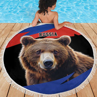 Russia Brown Bear and Chamomile Flower Beach Blanket LT17 - Wonder Print Shop