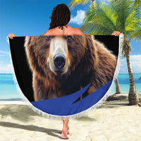 Russia Brown Bear and Chamomile Flower Beach Blanket LT17 - Wonder Print Shop