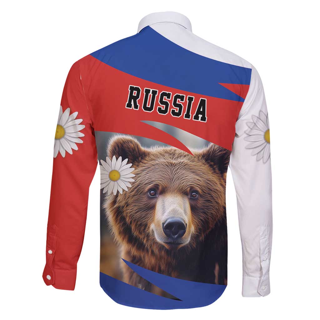 Russia Brown Bear and Chamomile Flower Family Matching Tank Maxi Dress and Hawaiian Shirt LT17 - Wonder Print Shop