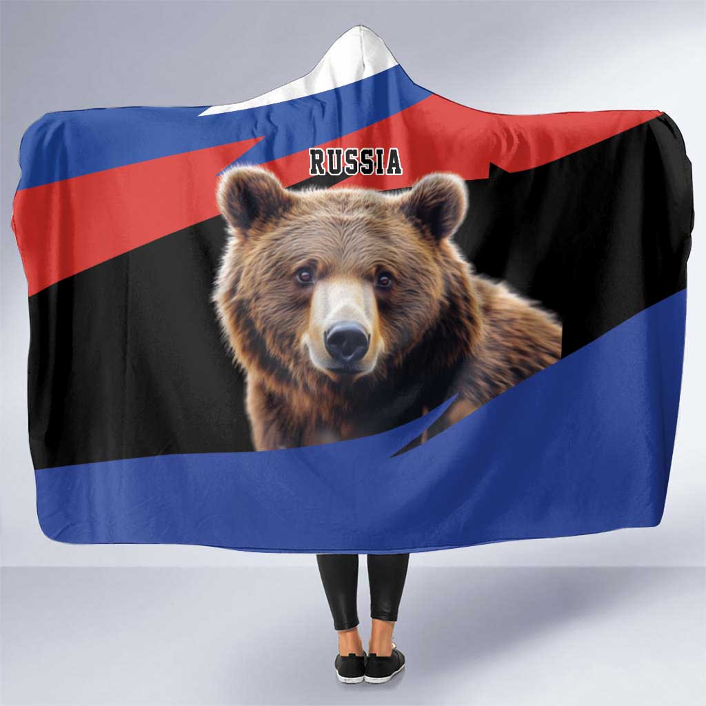 Russia Brown Bear and Chamomile Flower Hooded Blanket LT17 - Wonder Print Shop
