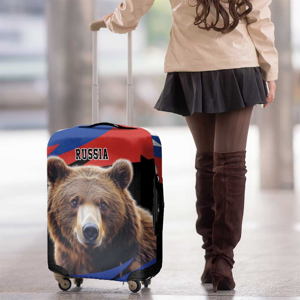 Russia Brown Bear and Chamomile Flower Luggage Cover LT17 - Wonder Print Shop