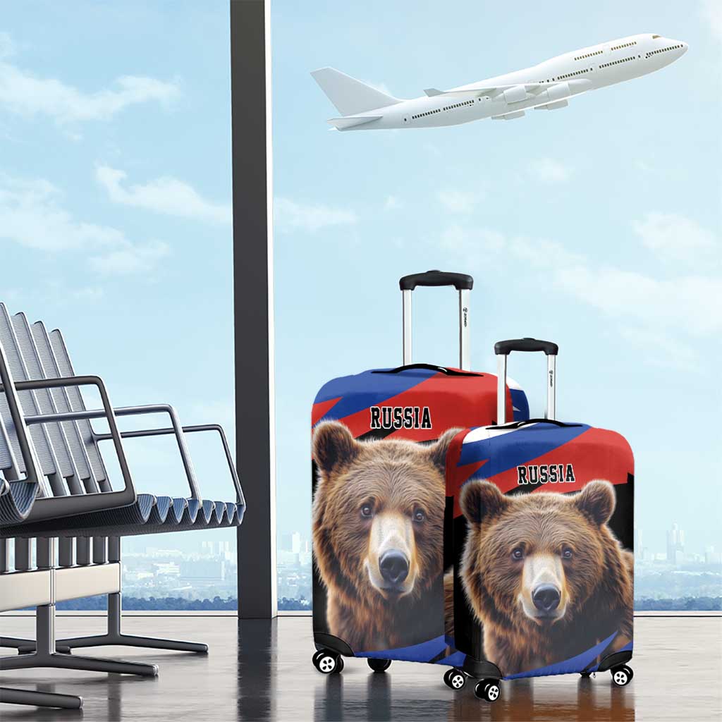 Russia Brown Bear and Chamomile Flower Luggage Cover LT17 - Wonder Print Shop